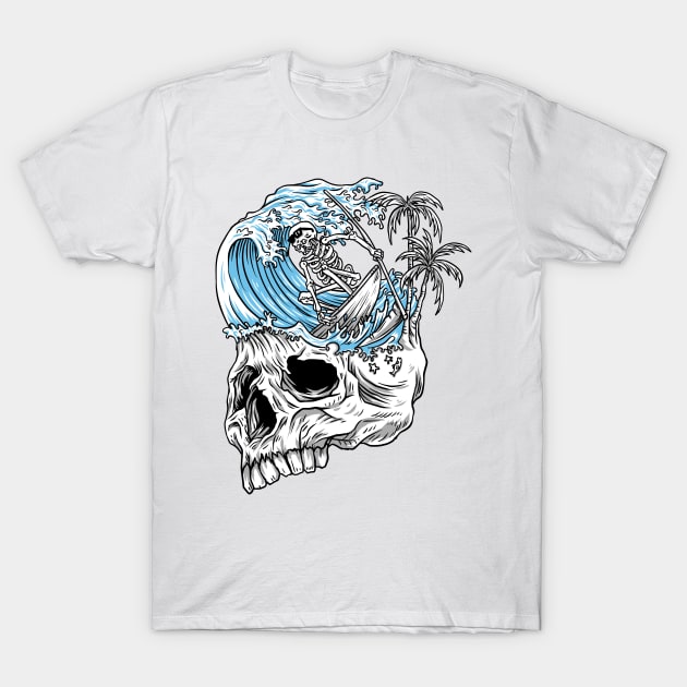 skull surfer T-Shirt by takee912
